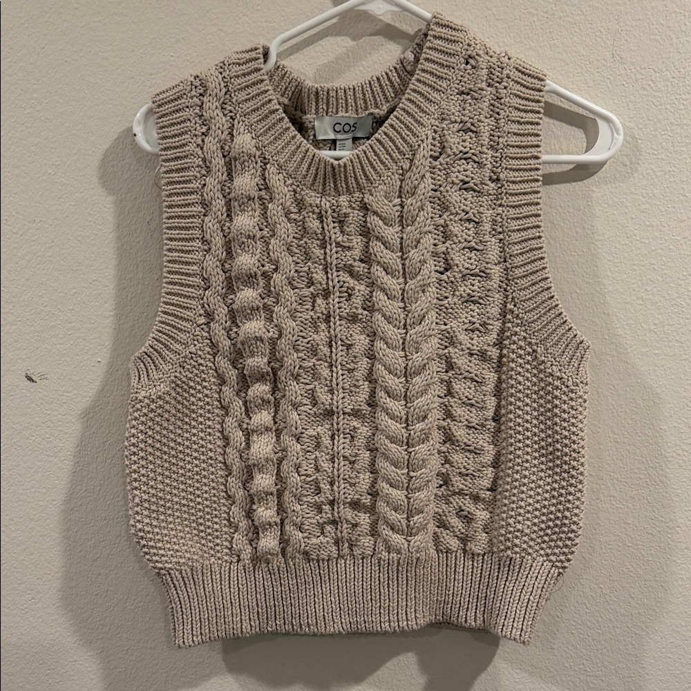 COS Women's Cable Knit Sweater Vest - Beige - Picture 2 of 11